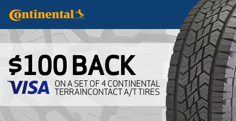 Continental TerrainContact A/T tire rebate for October 2018