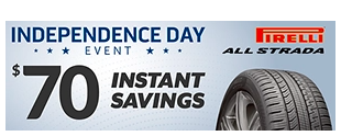 July 4 Pirelli tire discount with Discount Tire Direct