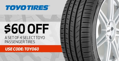 Toyo passenger tires discount code for September 2020 with TireBuyer.com
