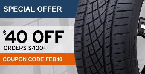 $40 off Tire Coupon Code for President's Day 2018