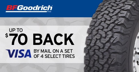 BF Goodrich tire rebate expiring April 30, 2018