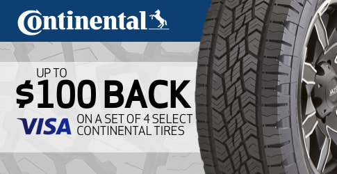 Continental tire rebate for August 2020 with TireBuyer.com