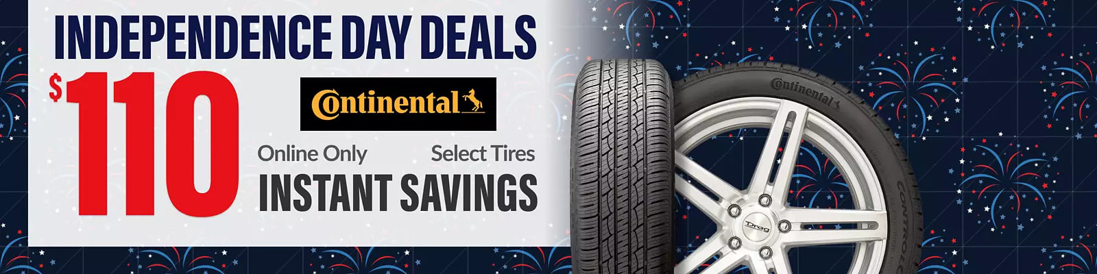 Continental online tire deal, discount for July 2023 with Discount Tire Direct