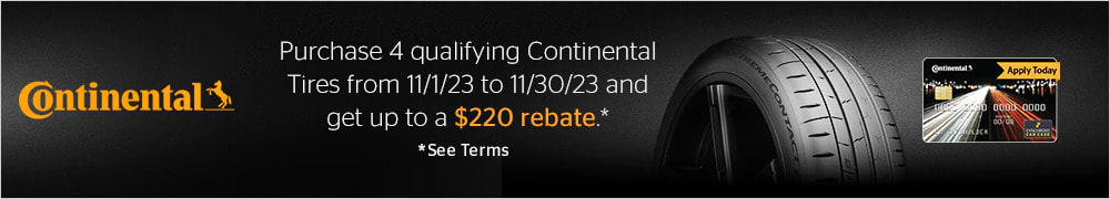 Continental Tire Rebate for November 2023 with Tire Rack