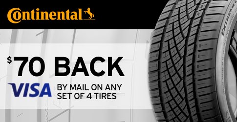 Continental tire rebate May-June 2018