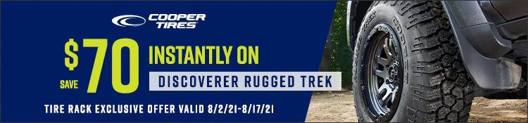 Cooper tire rebate for August 2021 with Tire Rack