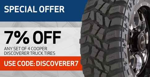 Cooper Discoverer tire coupon code for October 2019