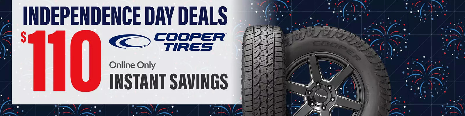 Cooper tire deal, online discount for July 2023 with Discount Tire Direct
