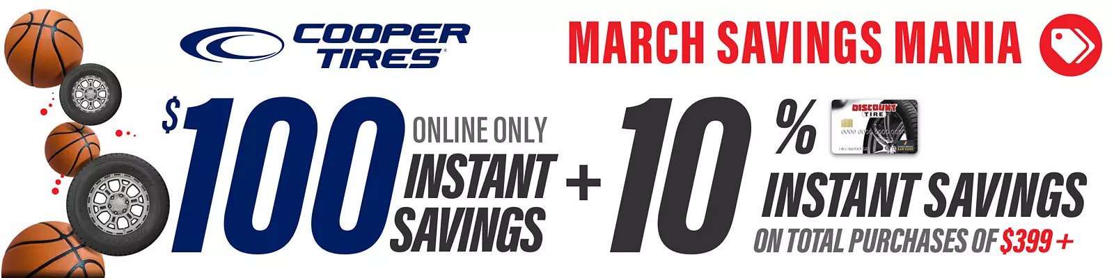Cooper tire discount for March 2022 with Discount Tire Direct