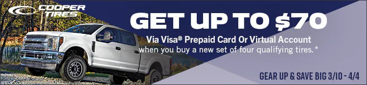 Cooper tire rebate for April 2022 with Tire Rack
