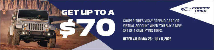 Cooper tire rebate for June 2022 with Tire Rack