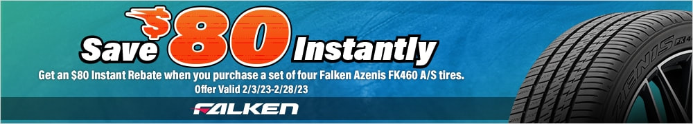 Falken tire rebate for February 2023 with Tire Rack
