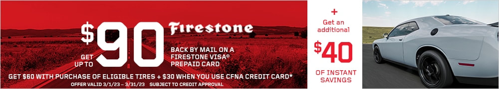 Firestone tire rebate for March 2023 with the Tire Rack