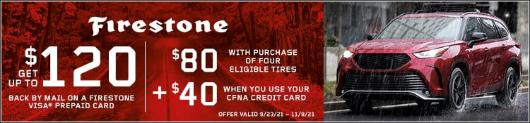 Firestone tire rebate for October 2021 with Tire Rack