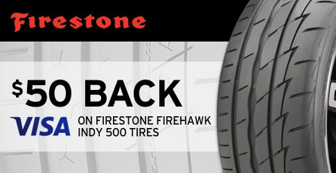 Firestone Firehawk Indy 500 rebate April 2018