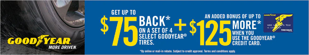 Goodyear tire rebate for April 2023 with Tire Rack