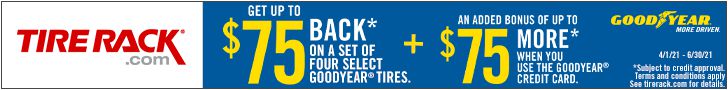 Goodyear tire rebate for June 2021 with Tire Rack