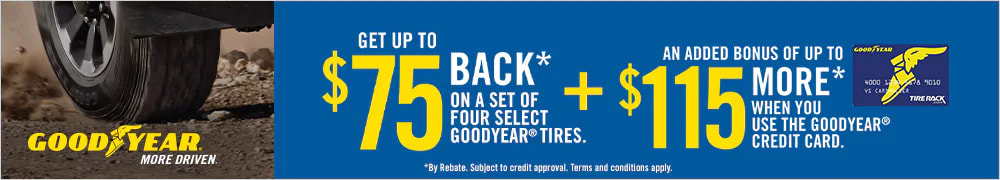 Goodyear tire rebate for September 2022 with Tire Rack