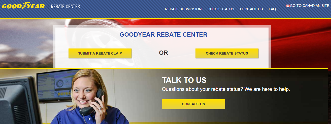 Manufacturer tire rebates website example