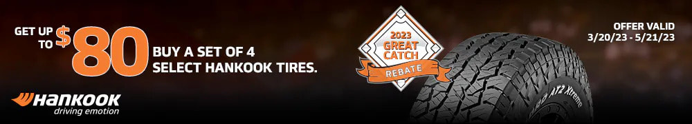 Hankook tire rebate for April 2023 with Tire Rack
