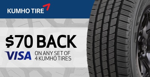 Kumho tire rebate for May 2020 with TireBuyer.com