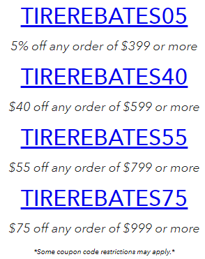 Michelin and BF Goodrich tire coupon codes
