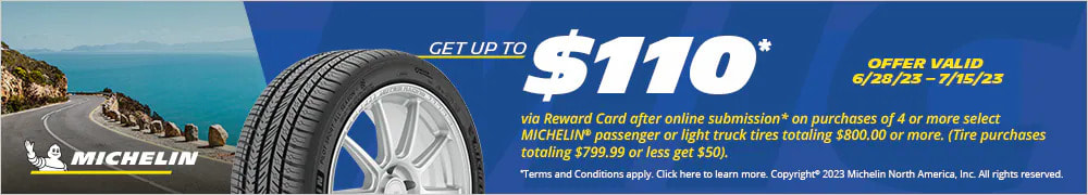 Michelin tire rebate for July 2023 with the Tire Rack