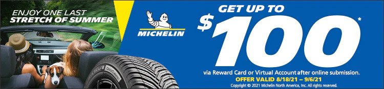 Michelin tire rebate for September 2021 with Tire Rack