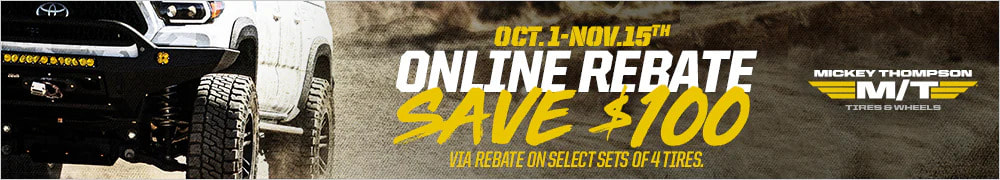 Mickey Thompson tire rebate for November 2023 with Tire Rack