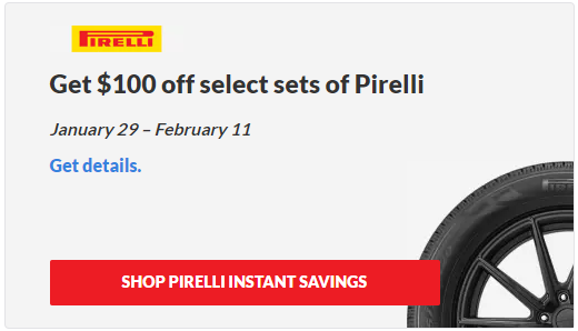 Pirelli tire discount for February 2024 with Discount Tire Direct