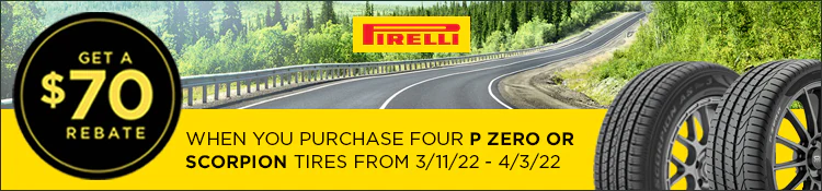 Pirelli tire rebate for April 2022 with Tire Rack