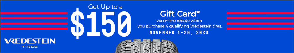 Vredestein tire rebate for November 2023 with Tire Rack