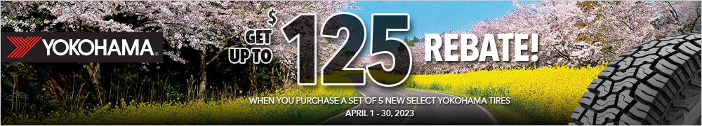 Yokohama tire rebate for April 2023 with Tire Rack